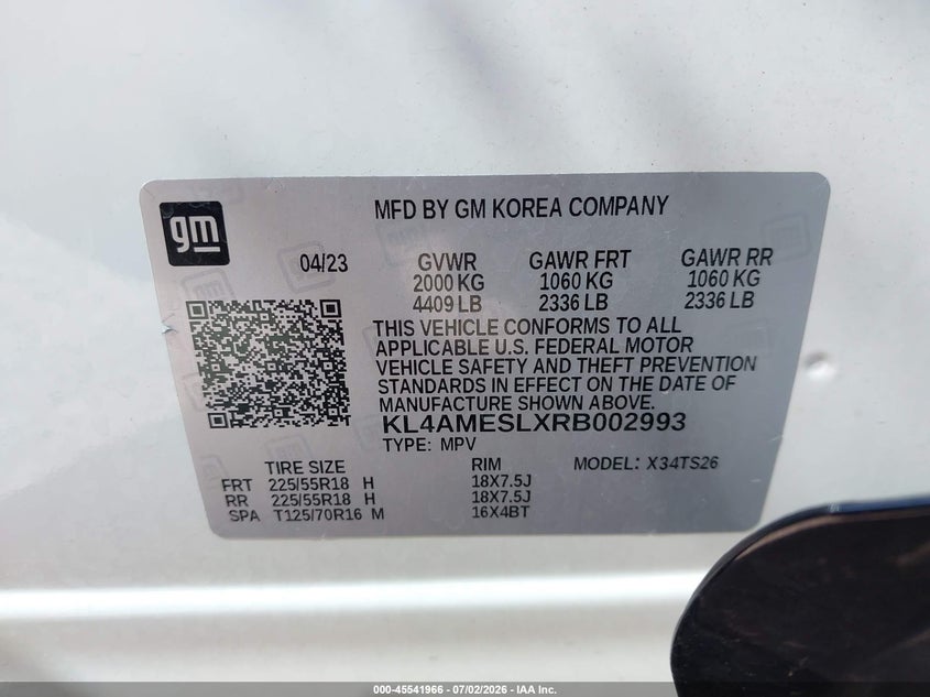 2024 Buick Encore gx VIN KL4AMESLXRB002993 IAAI salvage auction — REAR END, Original (Kentucky), sold $5,900 on 2026-07-31 (photo 9)