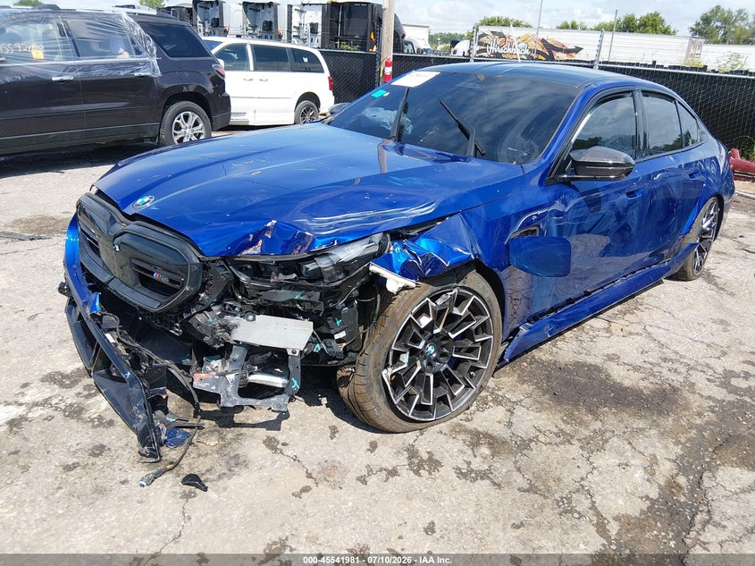 2025 BMW M5 VIN WBS83FK06SCT09928 IAAI salvage auction — LEFT FRONT, Salvage (Kansas), sold $49,300 on 2026-08-03 (photo 2)