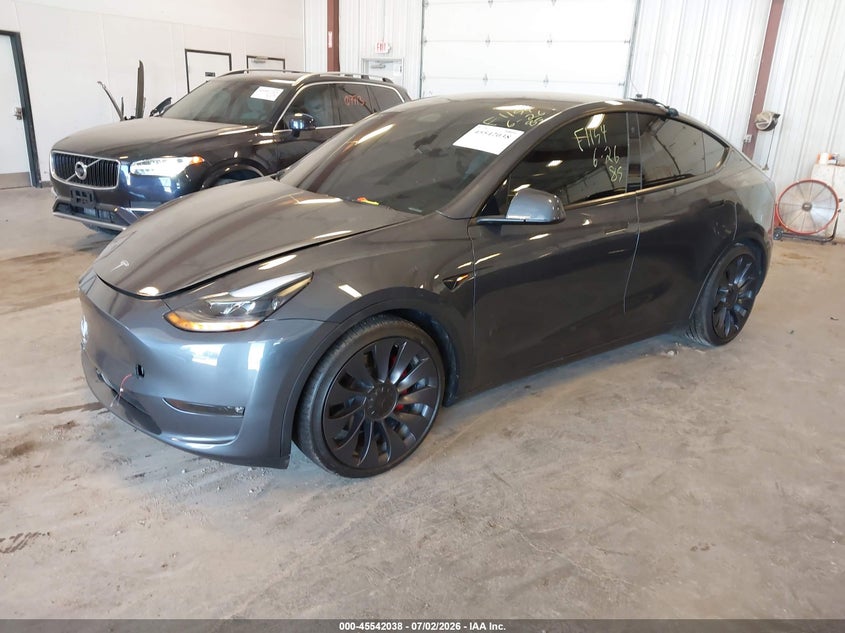 2023 Tesla Model y VIN 7SAYGDEF1PF646519 IAAI salvage auction — FRONT END, Salvage Title, sold $20,275 on 2026-08-29 (photo 2)