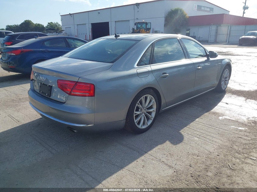2011 Audi A8 VIN WAURVAFD7BN005840 IAAI salvage auction — MECHANICAL, Clear (Florida), sold $225 on 2026-07-29 (photo 4)