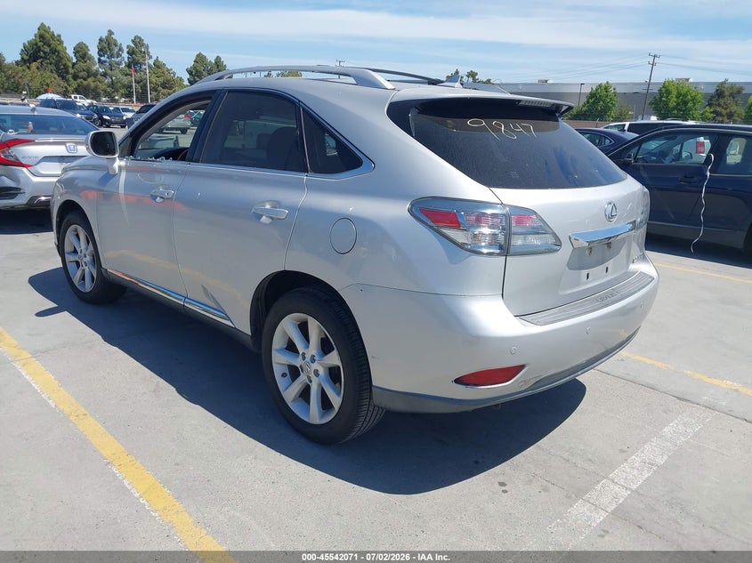 2012 Lexus Rx VIN JTJBK1BA4C2449847 IAAI salvage auction — REAR END, Salvage Title, sold $4,300 on 2026-07-19 (photo 3)