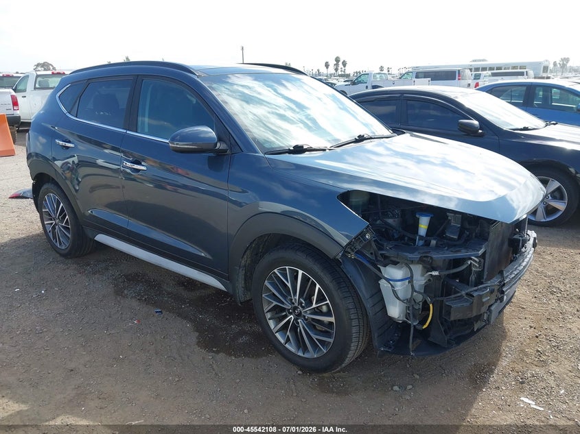 2019 Hyundai Tucson VIN KM8J33AL5KU988759 IAAI salvage auction — REAR END, Salvage (California), sold $3,600 on 2026-07-20 (photo 1)