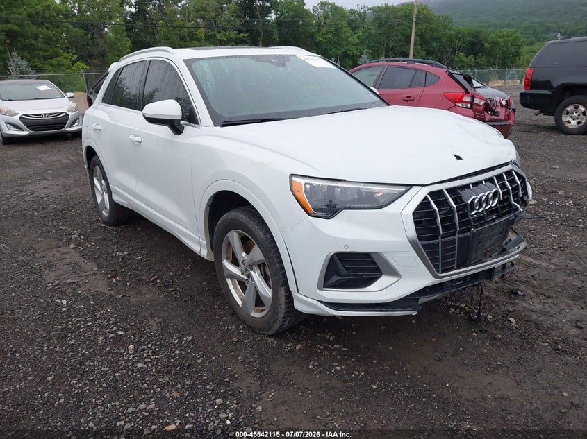 2020 Audi Q3 VIN WA1AECF38L1003407 IAAI salvage auction — FRONT & REAR, Salvage (New Jersey), sold $4,350 on 2026-08-01 (photo 1)