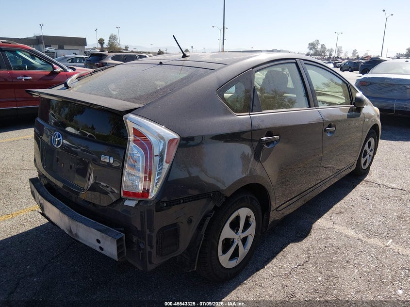2012 Toyota Prius VIN JTDKN3DU0C1603988 IAAI salvage auction — REAR END, Salvage (California), sold $1,650 on 2026-07-21 (photo 4)