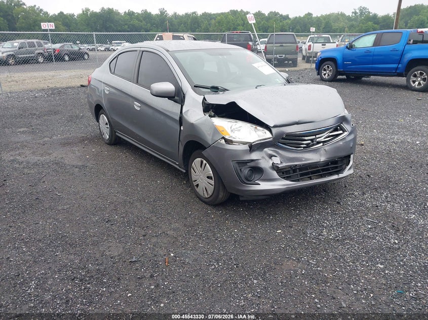 2019 Mitsubishi Mirage VIN ML32F3FJ7KHF00465 IAAI salvage auction — FRONT END, Salvage - Greater Than 75% (Maryland), sold $1,075 on 2026-07-30 (photo 1)