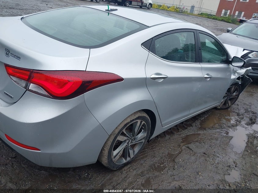 2015 Hyundai Elantra VIN KMHDH4AE8FU437785 IAAI salvage auction — FRONT END, Clear (Massachusetts), sold $575 on 2026-07-11 (photo 4)