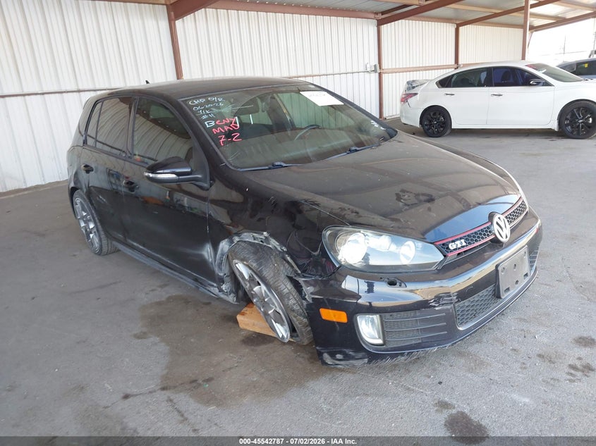 2013 Volkswagen Gti VIN WVWHD7AJ6DW139334 IAAI salvage auction — RIGHT FRONT, Salvage Title, sold $1,475 on 2026-08-06 (photo 1)