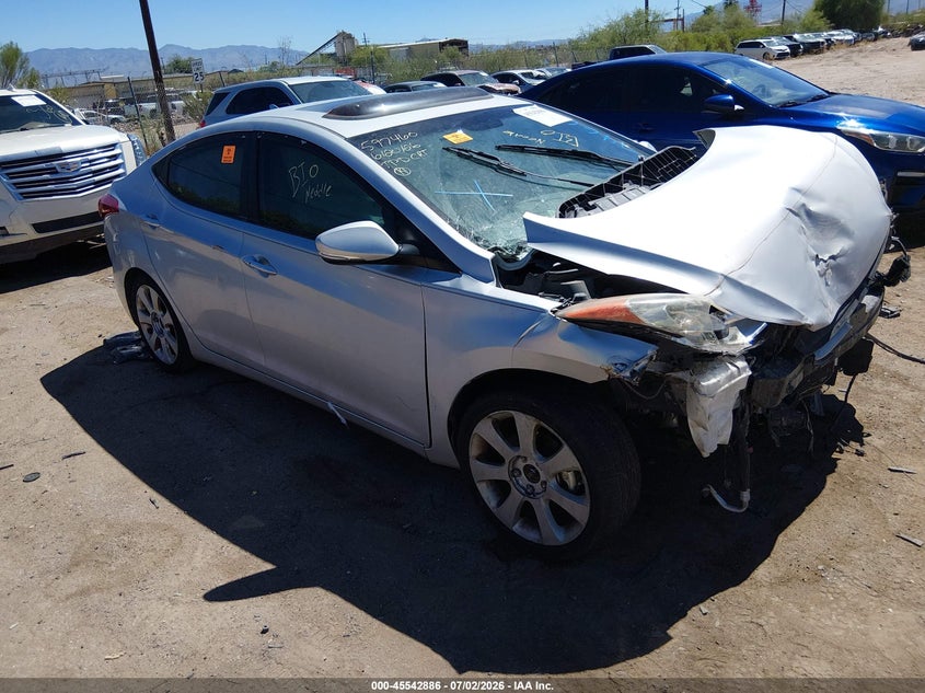2013 Hyundai Elantra VIN KMHDH4AE2DU746696 IAAI salvage auction — BIOHAZARD/CHEMICAL, Salvage (Arizona), sold $250 on 2026-07-30 (photo 1)
