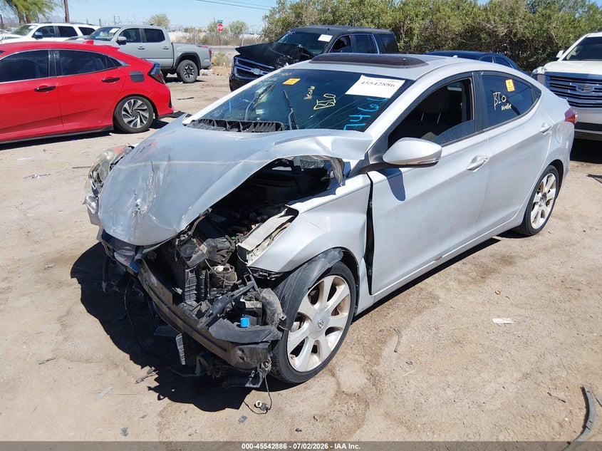 2013 Hyundai Elantra VIN KMHDH4AE2DU746696 IAAI salvage auction — BIOHAZARD/CHEMICAL, Salvage (Arizona), sold $250 on 2026-07-30 (photo 2)