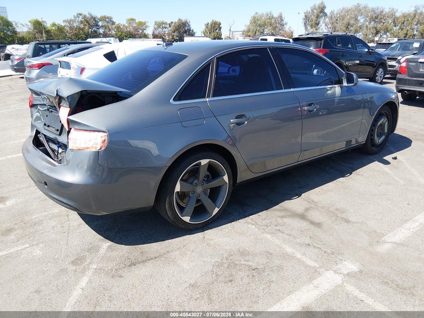 2013 Audi A4 VIN WAUAFAFL5DA194788 IAAI salvage auction — REAR END, Salvage (California), sold $675 on 2026-07-30 (photo 4)