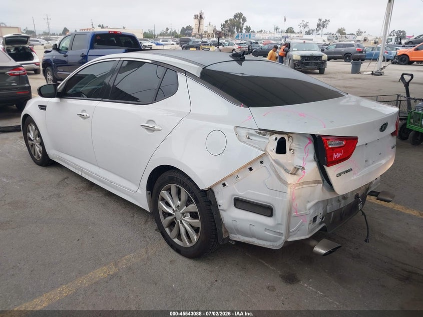 2015 Kia Optima VIN 5XXGN4A73FG453572 IAAI salvage auction — REAR END, Salvage (California), sold $2,050 on 2026-07-22 (photo 3)