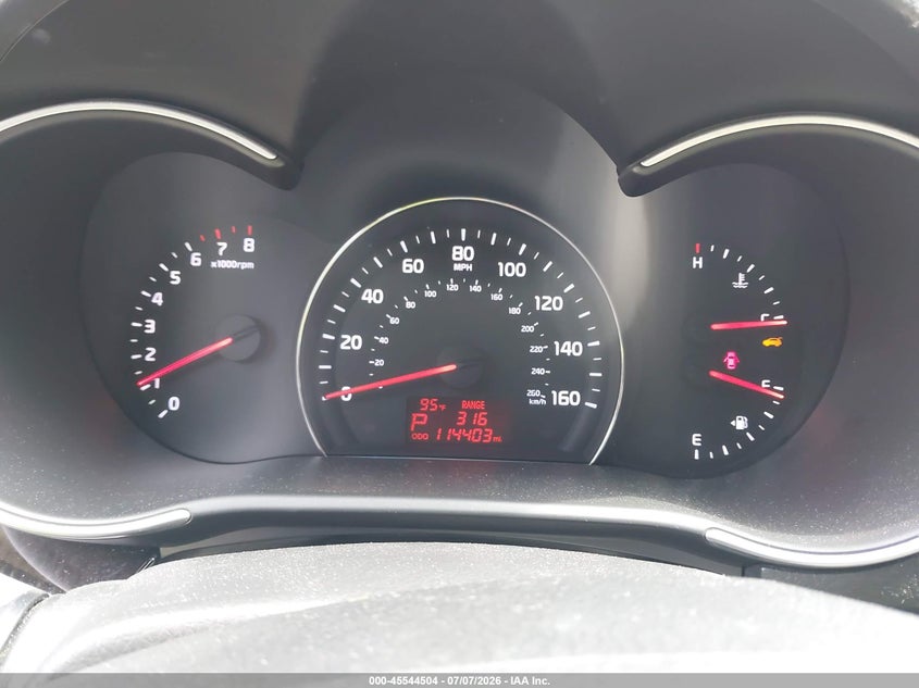 2014 Kia Sorento VIN 5XYKT3A6XEG439728 IAAI salvage auction — FRONT END, Salvage Title, sold $1,250 on 2026-07-27 (photo 7)