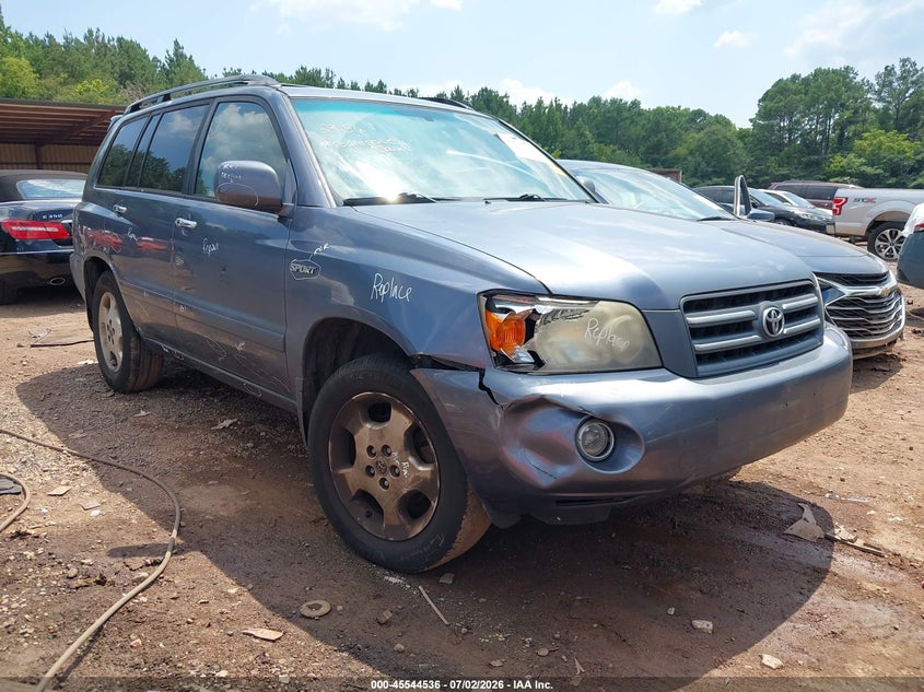 2007 Toyota Highlander VIN JTEGP21A770145295 IAAI salvage auction — RIGHT FRONT, Salvage (Alabama), sold $750 on 2026-07-29 (photo 1)