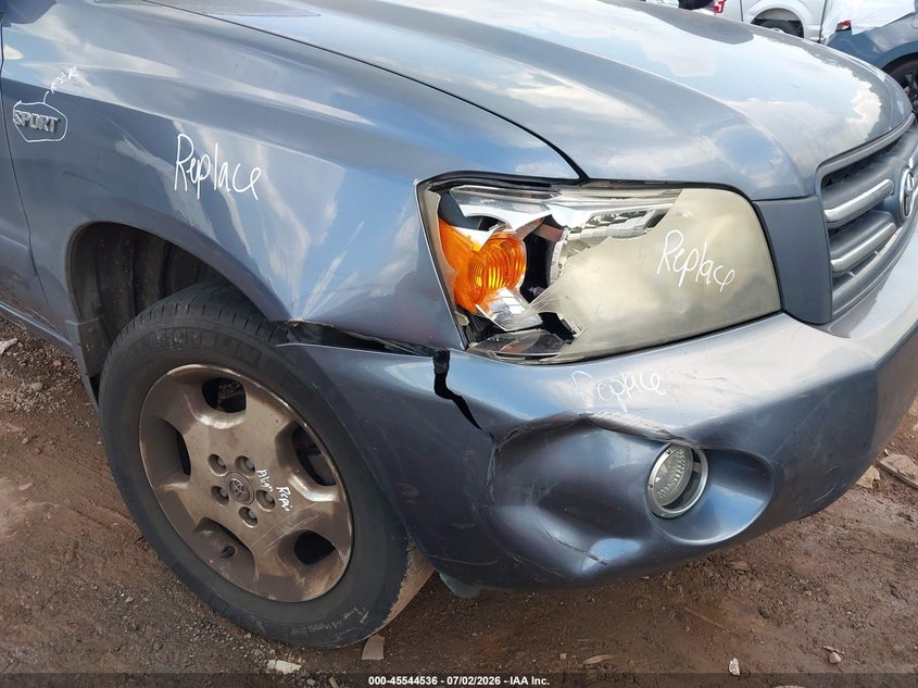 2007 Toyota Highlander VIN JTEGP21A770145295 IAAI salvage auction — RIGHT FRONT, Salvage (Alabama), sold $750 on 2026-07-29 (photo 6)