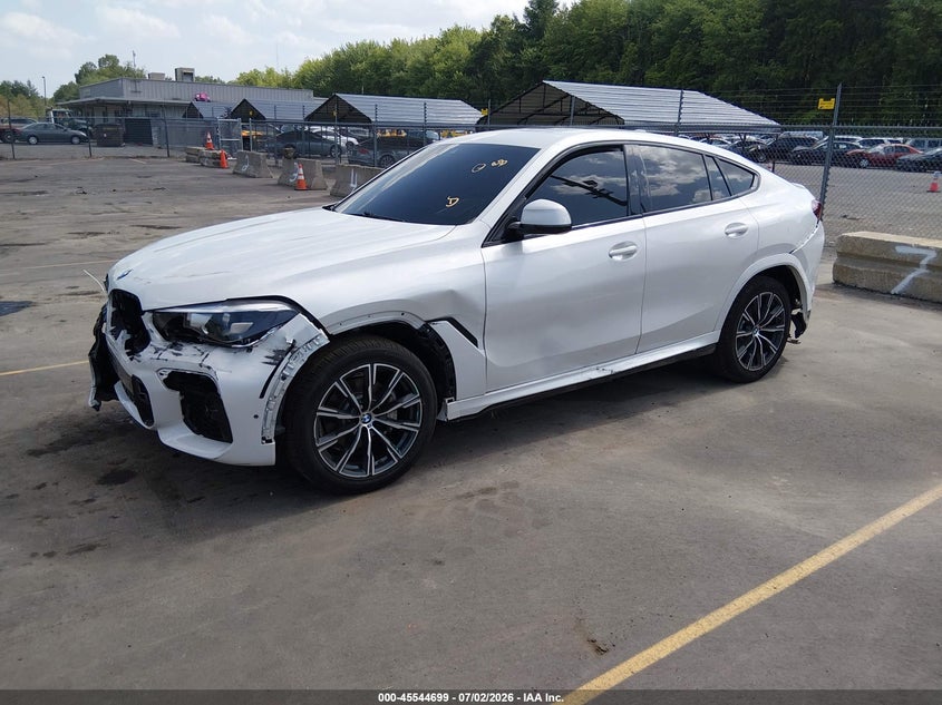 2021 BMW X6 VIN 5UXCY6C03M9E61989 IAAI salvage auction — FRONT & REAR, Salvage (Connecticut), sold $18,300 on 2026-07-30 (photo 2)