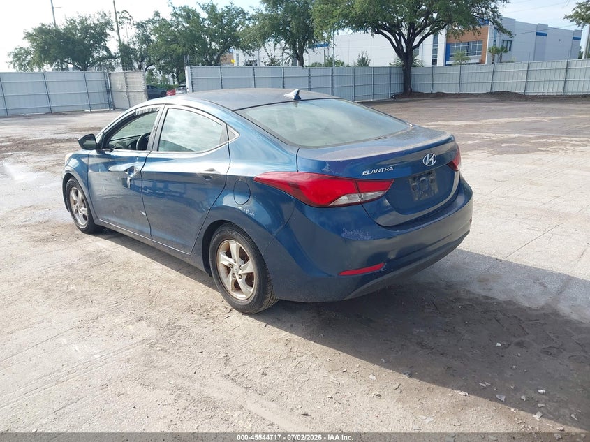 2014 Hyundai Elantra VIN KMHDH4AE0EU201209 IAAI salvage auction — NORMAL WEAR, Clear (Florida), sold $25 on 2026-07-29 (photo 3)