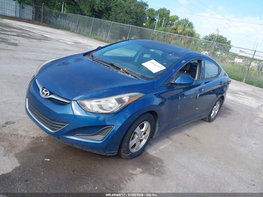 2014 Hyundai Elantra VIN KMHDH4AE0EU201209 IAAI salvage auction — NORMAL WEAR, Clear (Florida), sold $25 on 2026-07-29 (photo 6)
