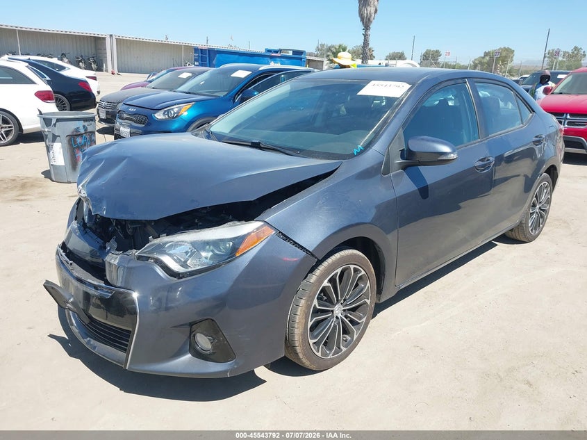 2014 Toyota Corolla VIN 5YFBURHE6EP163766 IAAI salvage auction — FRONT END, Salvage (California), sold $3,025 on 2026-07-15 (photo 2)