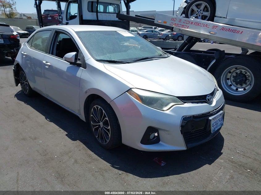 2016 Toyota Corolla VIN 5YFBURHE9GP419725 IAAI salvage auction — FRONT & REAR, Salvage Certificate (California), sold $2,800 on 2026-07-31 (photo 1)