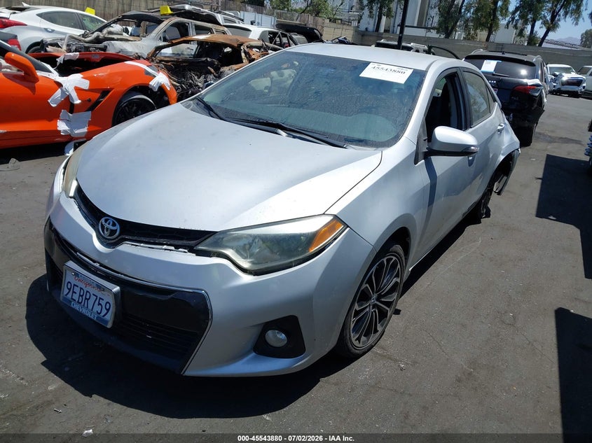 2016 Toyota Corolla VIN 5YFBURHE9GP419725 IAAI salvage auction — FRONT & REAR, Salvage Certificate (California), sold $2,800 on 2026-07-31 (photo 2)