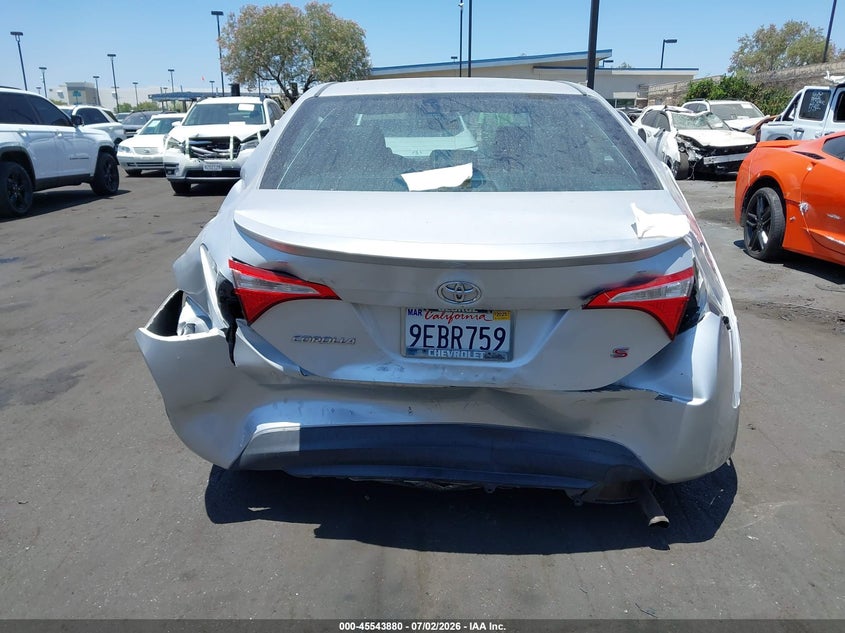 2016 Toyota Corolla VIN 5YFBURHE9GP419725 IAAI salvage auction — FRONT & REAR, Salvage Certificate (California), sold $2,800 on 2026-07-31 (photo 6)