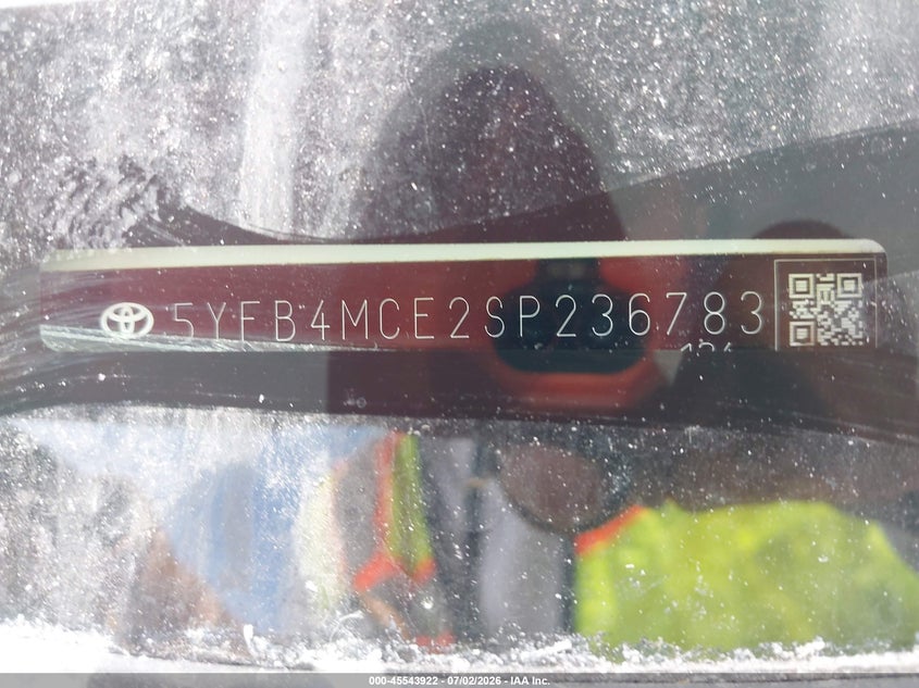 2025 Toyota Corolla VIN 5YFB4MCE2SP236783 IAAI salvage auction — SIDE, Certificate Of Destruction (Florida), sold $1,550 on 2026-07-30 (photo 9)