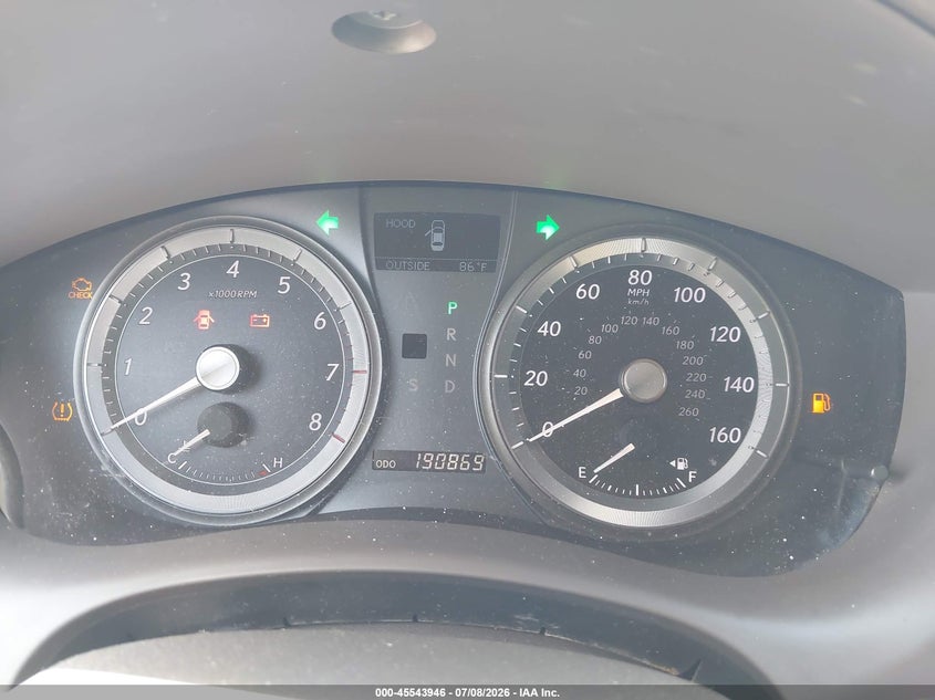 2009 Lexus Es 350 VIN JTHBJ46GX92329791 IAAI salvage auction — NORMAL WEAR, Clear (Tennessee), sold $925 on 2026-07-26 (photo 7)