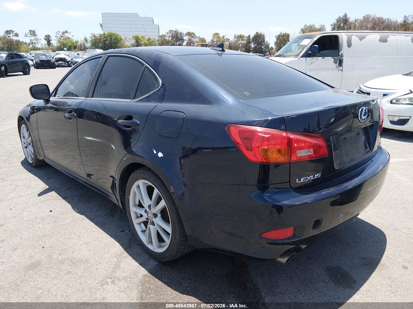 2007 Lexus Is 250 VIN JTHBK262775039591 IAAI salvage auction — SIDE, Salvage (California), sold $425 on 2026-07-23 (photo 3)