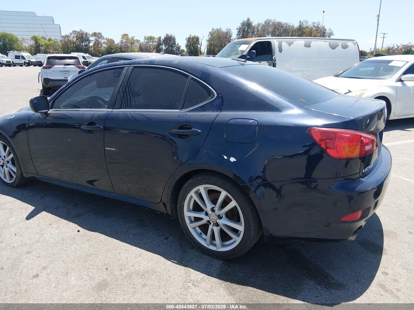 2007 Lexus Is 250 VIN JTHBK262775039591 IAAI salvage auction — SIDE, Salvage (California), sold $425 on 2026-07-23 (photo 6)