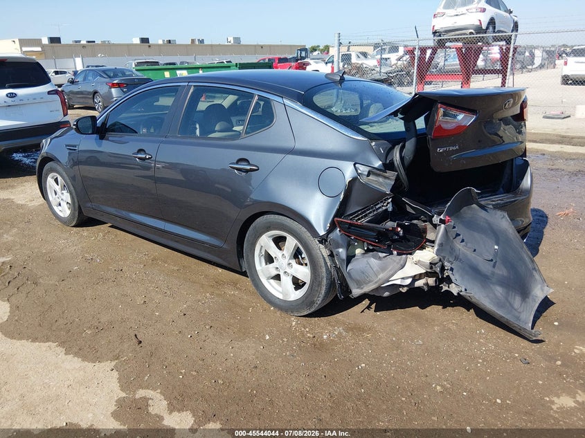 2015 Kia Optima VIN KNAGM4A73F5636197 IAAI salvage auction — LEFT REAR, Salvage (Kansas), sold $575 on 2026-07-31 (photo 3)