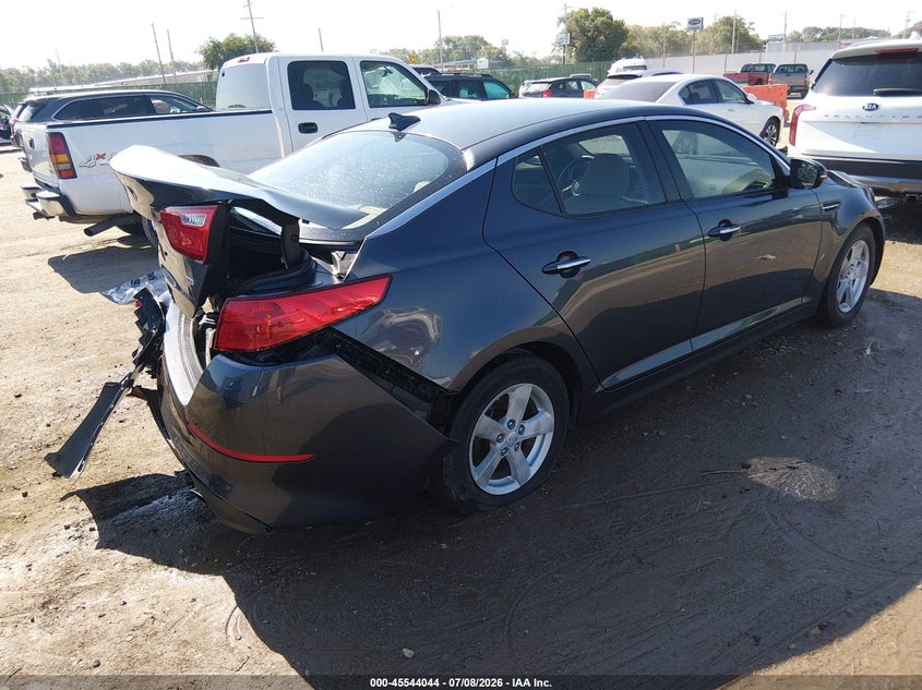 2015 Kia Optima VIN KNAGM4A73F5636197 IAAI salvage auction — LEFT REAR, Salvage (Kansas), sold $575 on 2026-07-31 (photo 4)