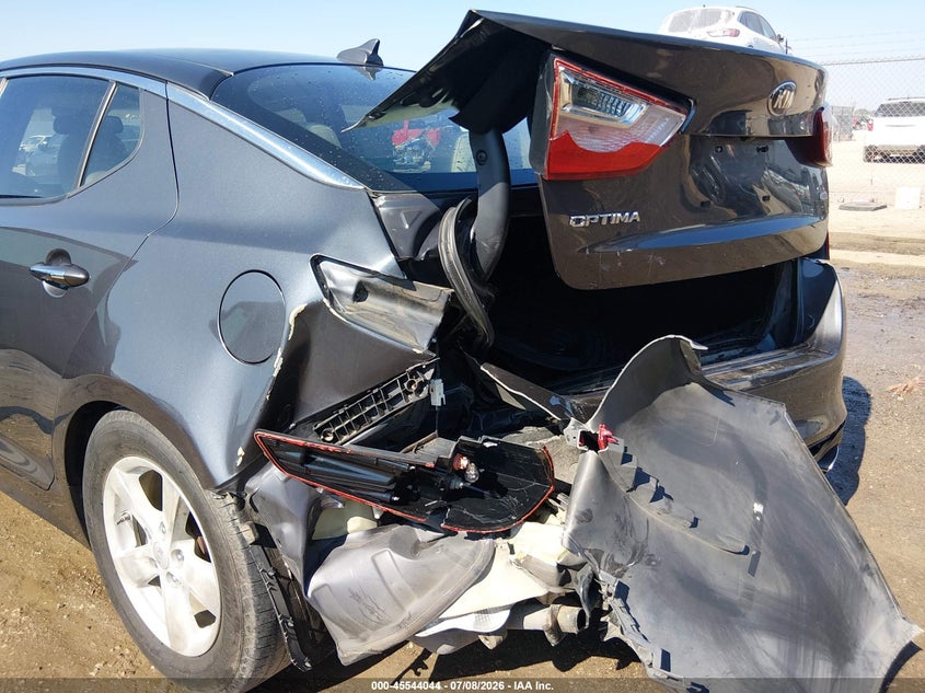 2015 Kia Optima VIN KNAGM4A73F5636197 IAAI salvage auction — LEFT REAR, Salvage (Kansas), sold $575 on 2026-07-31 (photo 6)