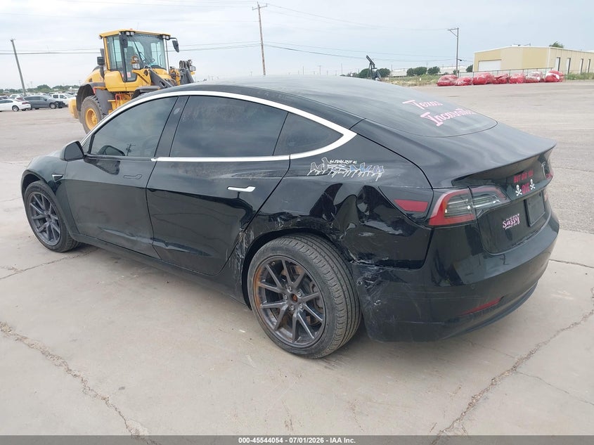 2019 Tesla Model 3 VIN 5YJ3E1EA0KF306027 IAAI salvage auction — LEFT REAR, Salvage (Texas), sold $25 on 2026-07-09 (photo 3)