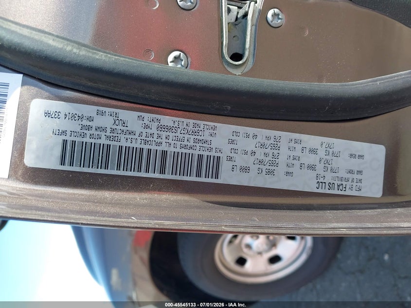 2018 Ram 1500 VIN 1C6RR7KG7JS306660 IAAI salvage auction — NORMAL WEAR, SF97 (Oregon), sold $3,550 on 2026-07-29 (photo 9)