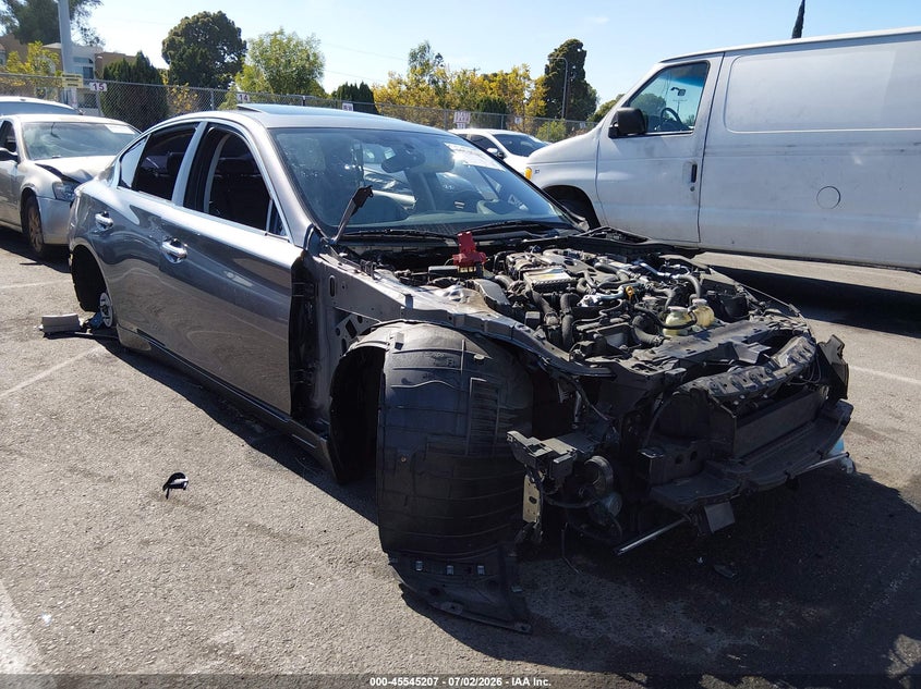 2021 Infiniti Q50 VIN JN1EV7BP8MM704507 IAAI salvage auction — THEFT, Salvage Title, sold $1,550 on 2026-09-27 (photo 1)