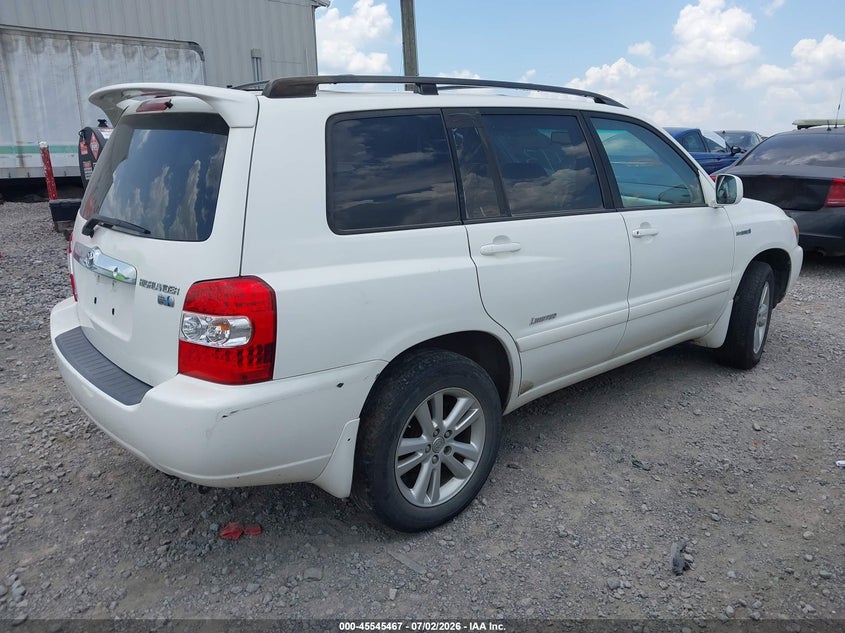2007 Toyota Highlander VIN JTEEW21A770042615 IAAI salvage auction — LEFT FRONT, Clear (Tennessee), sold $600 on 2026-07-23 (photo 4)