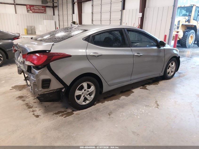 2014 Hyundai Elantra VIN KMHDH4AEXEU065963 IAAI salvage auction — NORMAL WEAR, Clear (Louisiana), sold $275 on 2026-07-29 (photo 4)