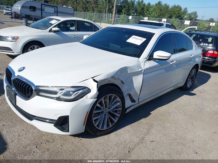 2021 BMW 5er VIN WBA53BH08MWW97043 IAAI salvage auction — LEFT FRONT, Bill Of Sale (Washington), sold $12,500 on 2026-07-11 (photo 2)