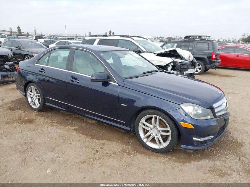 2012 Mercedes-benz C-klasse VIN WDDGF4HB4CR231872 IAAI salvage auction — REAR END, Salvage (California), sold $775 on 2026-07-10 (photo 1)