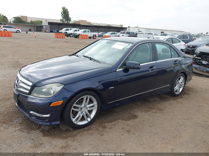 2012 Mercedes-benz C-klasse VIN WDDGF4HB4CR231872 IAAI salvage auction — REAR END, Salvage (California), sold $775 on 2026-07-10 (photo 2)