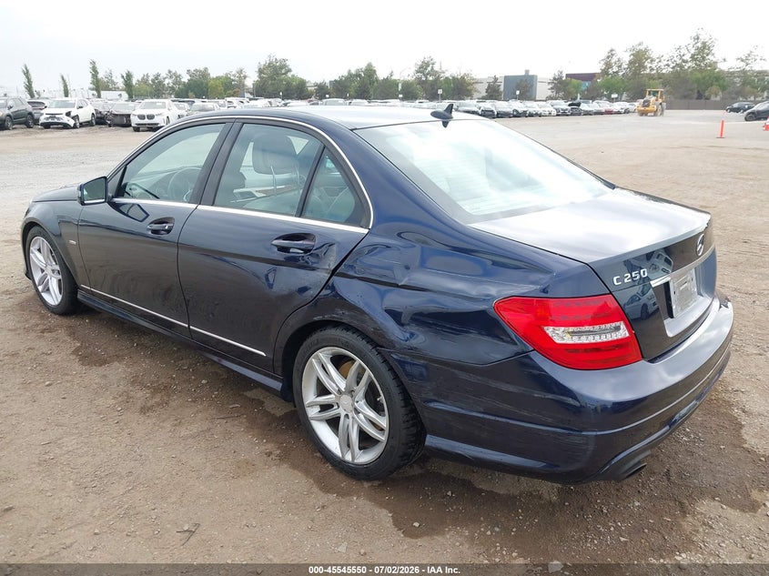 2012 Mercedes-benz C-klasse VIN WDDGF4HB4CR231872 IAAI salvage auction — REAR END, Salvage (California), sold $775 on 2026-07-10 (photo 3)