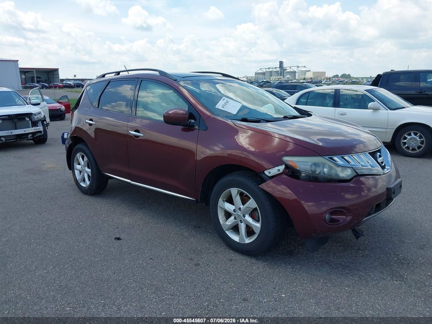 2009 Nissan Murano VIN JN8AZ18W79W124676 IAAI salvage auction — LEFT & RIGHT, Parts Only Bos (Minnesota), sold $25 on 2026-07-13 (photo 1)