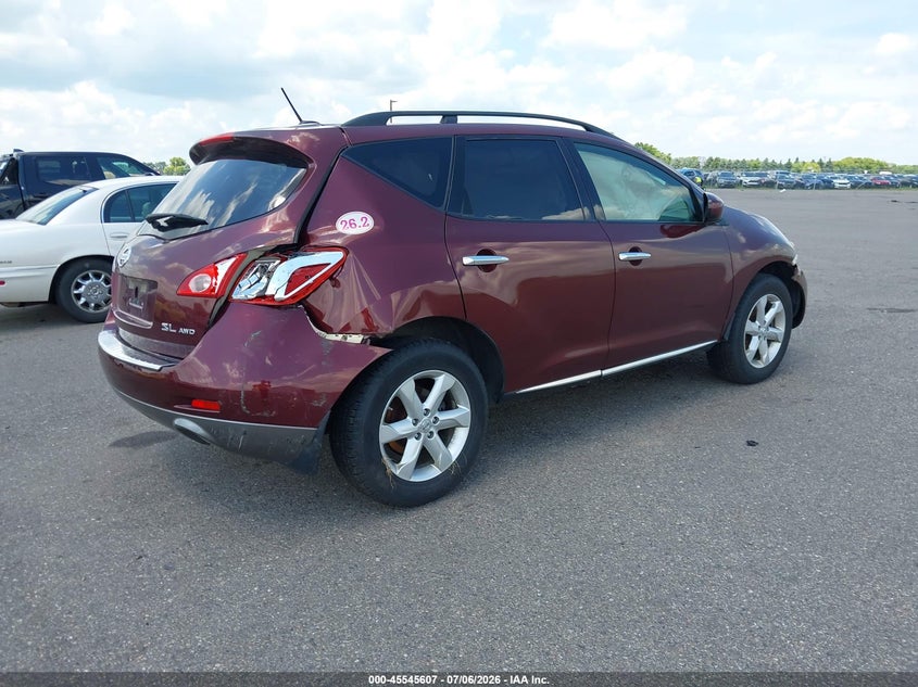 2009 Nissan Murano VIN JN8AZ18W79W124676 IAAI salvage auction — LEFT & RIGHT, Parts Only Bos (Minnesota), sold $25 on 2026-07-13 (photo 4)