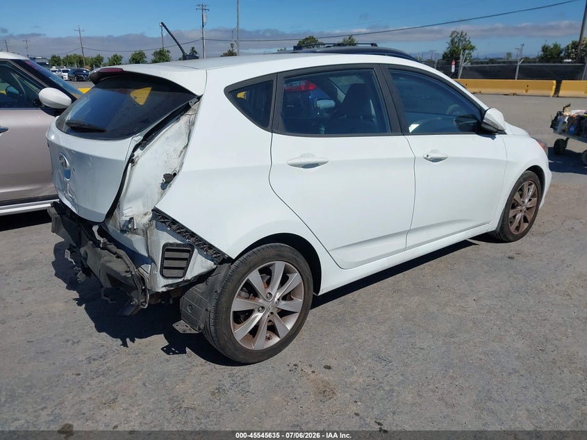 2013 Hyundai Accent VIN KMHCU5AE9DU074231 IAAI salvage auction — REAR END, Salvage (California), sold $1,575 on 2026-07-30 (photo 4)