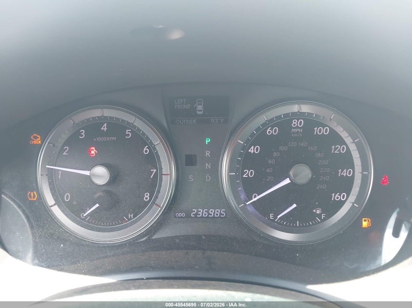 2012 Lexus Es 350 VIN JTHBK1EG7C2488739 IAAI salvage auction — NORMAL WEAR, Clear (Alabama), sold $2,200 on 2026-07-15 (photo 7)