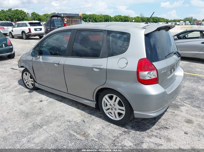 2007 Honda Fit VIN JHMGD38657S052864 IAAI salvage auction — NORMAL WEAR, Clear (Florida), sold $700 on 2026-07-09 (photo 3)