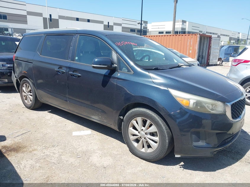 2016 Kia SEDONA VIN KNDMB5C1XG6082825 IAAI salvage auction — REAR END, Salvage (Texas), sold $1,475 on 2026-07-28 (photo 1)