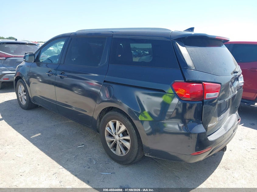 2016 Kia SEDONA VIN KNDMB5C1XG6082825 IAAI salvage auction — REAR END, Salvage (Texas), sold $1,475 on 2026-07-28 (photo 3)