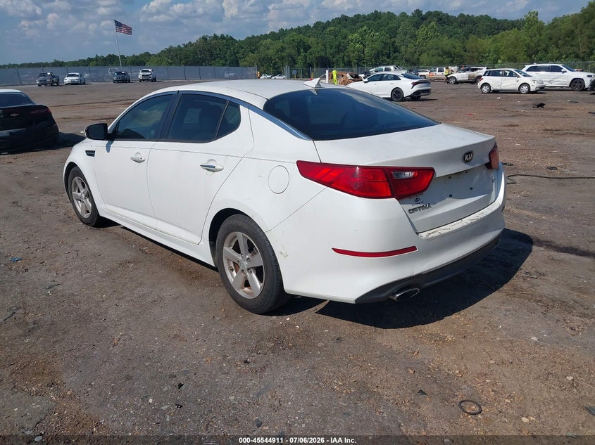 2015 Kia Optima VIN KNAGM4A76F5635822 IAAI salvage auction — NORMAL WEAR, Clear (Mississippi), sold $325 on 2026-07-29 (photo 3)