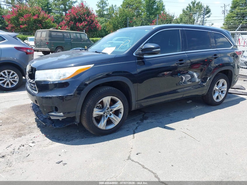 2016 Toyota Highlander VIN 5TDYKRFH8GS159371 IAAI salvage auction — FRONT END, Salvage (North Carolina), sold $7,400 on 2026-07-19 (photo 2)